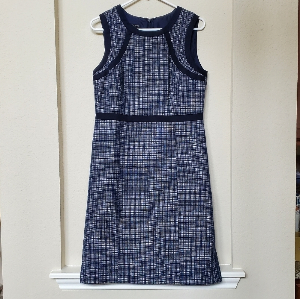Talbots Linen Cotton Tweed Sheath Dress Size 8